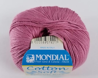 Mondial Cotton Soft Speciale Baby Yarn, Fingering Weight Yarn, Knitting Yarn, Crochet Yarn, Cotton Yarn, Summer Yarn