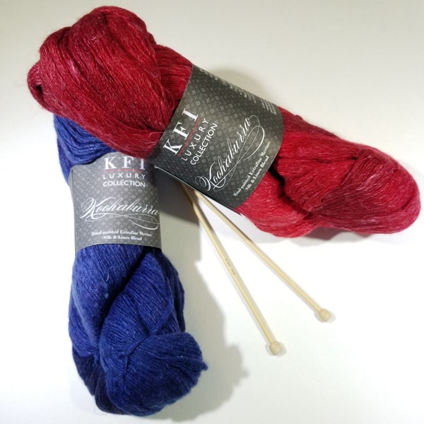 Kookaburra Yarn by KFI Luxury Collection, Light Fingering Weight Yarn, Wool Yarn, Silk Yarn, Knitting Yarn, Crochet Yarn, Craft Yarn