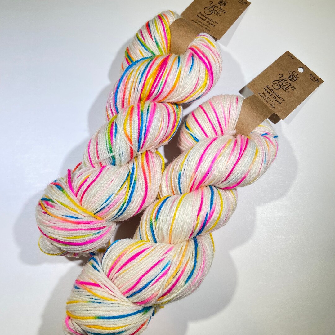 Authentic Handdyed Yarn by Yarn Bee, Super Wash Merino Yarn, Fingering Weight Yarn, Knitting