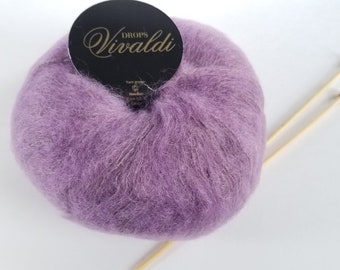 DROPS Vivaldi Yarn, Mohair Yarn, Worsted Weight Yarn, Knitting Yarn, Crochet Yarn, Weaving Yarn, Craft Yarn