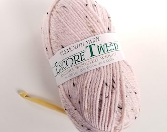 Plymouth Encore Tweed Yarn, Worsted Weight Yarn, Wool Blend Yarn, Knitting Yarn, Crochet Yarn, Weaving Yarn