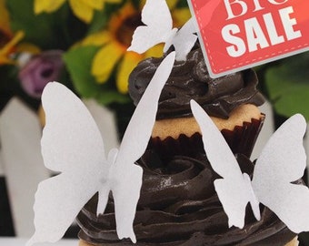 Edible White wafer butterfly Gluten GMO Dairy Sugar Nut and Soy Free