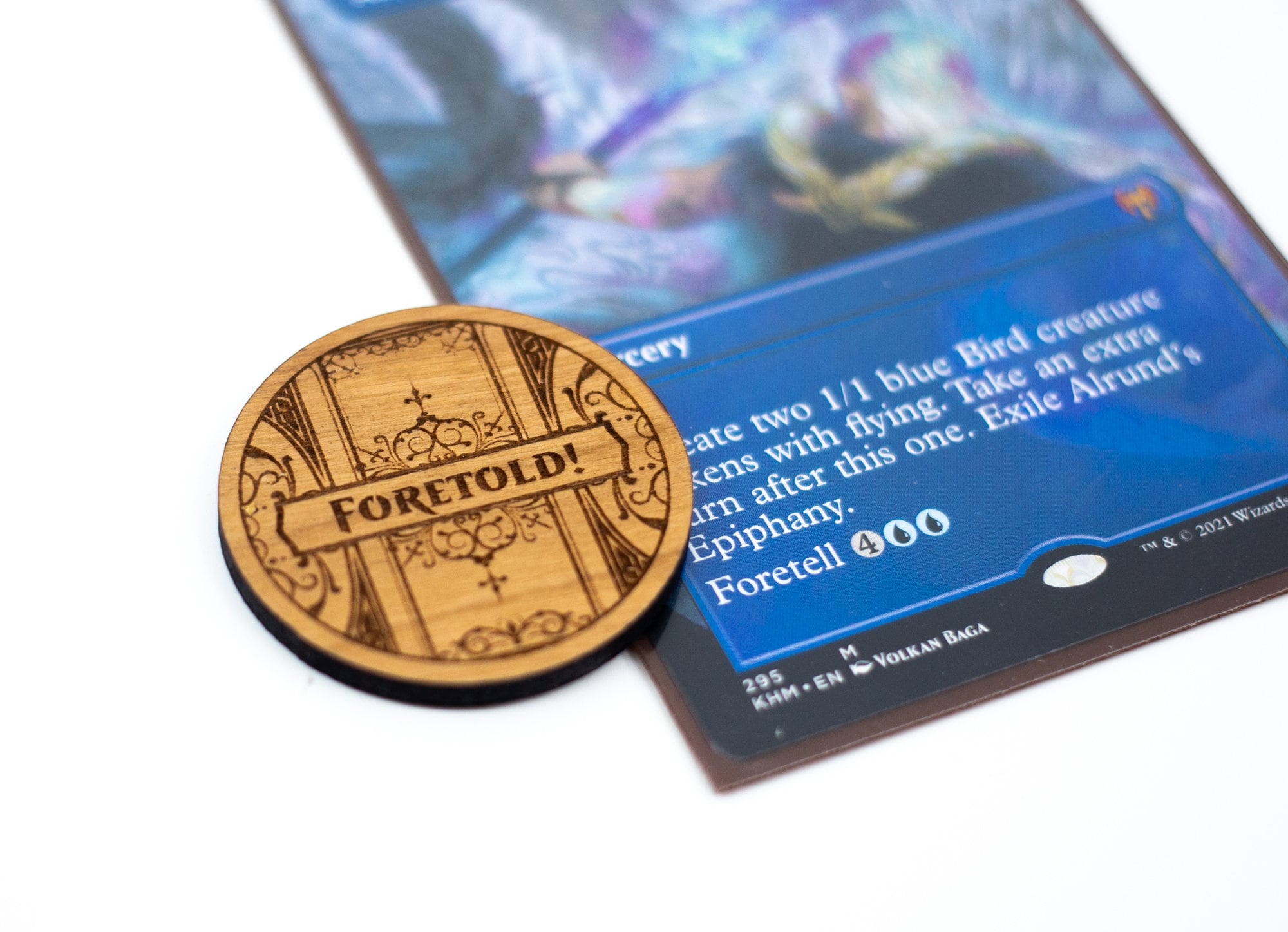 Magic the Gathering Foretell Coin -place on Your "foretold" Cards Till You  Cast Them - Cherry Veneer Wood - MTG, Standard, EDH, Commander - Etsy