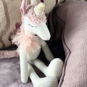 unicorn stuffed animal, stuffed animal, unicorn soft toy, unicorn doll, unicorn plushie, handmade unicorn stuffed animal, Francesca Unicorn image 6