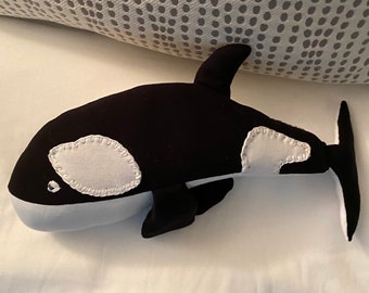 Orca whale Stuffed Animal, whale plushie, baby shower gift, under the sea nursery decor
