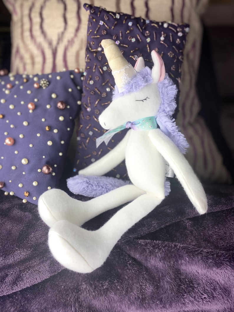 unicorn stuffed animal, stuffed animal, unicorn soft toy, unicorn doll, unicorn plushie, handmade unicorn stuffed animal, Francesca Unicorn Purple