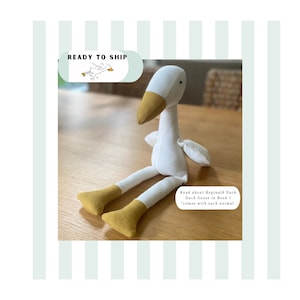 Handmade Linen Duck Plushie: Nursery Decor, woodland, farm animal, Ducky stuffie