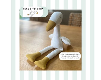 Handmade Linen Duck Plushie: Nursery Decor, woodland, farm animal, Ducky stuffie