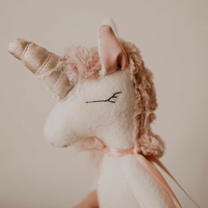 Handmade Francesca Unicorn Stuffed Animal: Plushie, Heirloom Unicorn Doll