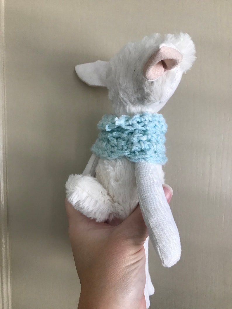 Minky Toy Minky Lamb Baby Shower, Farm animal stuffed animal Handmade Clementine Lamb