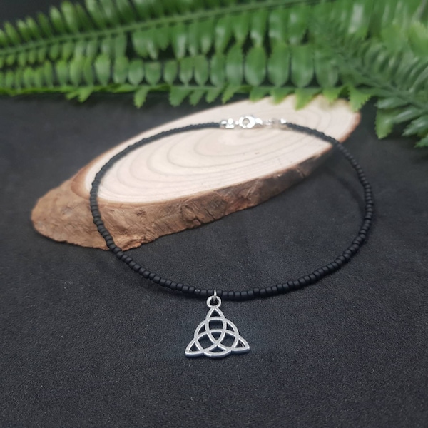 Triquetra anklet, wicca jewellery, pagan anklet jewellery, celtic jewellery for men and women, summer anklet unisex