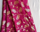 Traditional Pink Art Silk Designer Saree Floral Print Sari With Golden Plain Unstitched Blouse For Women Wear,Festive Wear,Party Wear