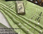 Traditional Green Art Silk Designer Saree Zig Zag Printed Sari With Golden Plain Unstitched Blouse For Women Wear,Festive Wear