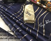 Traditional Navy Blue Art Silk Designer Saree Zig Zag Printed Sari With Golden Plain Unstitched Blouse For Women Wear,Festive Wear