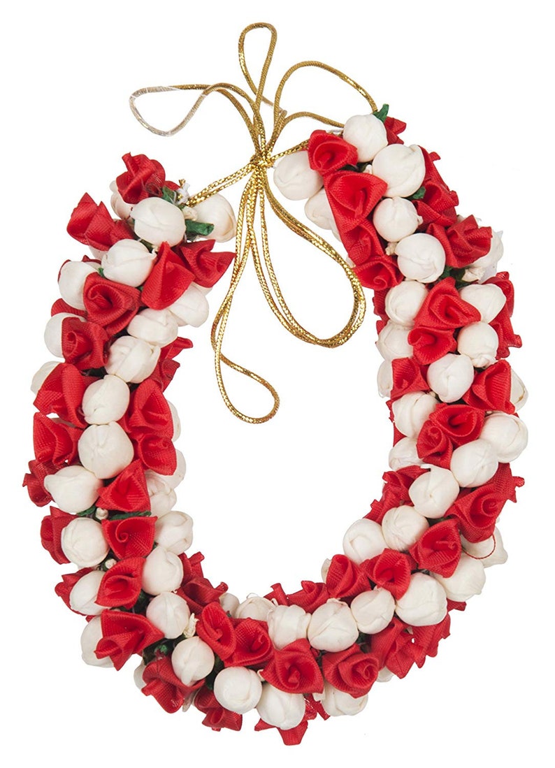 Hair Accessories Red White Gajra Bun Juda Artificial Flower Etsy