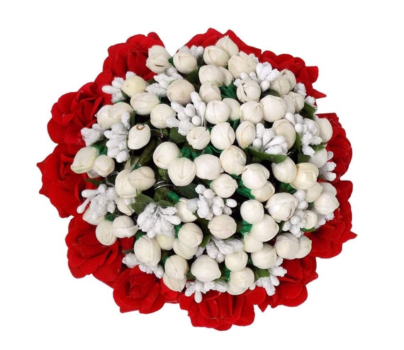 New Artificial Flowers Gajra For Bun Making Decoration White Etsy