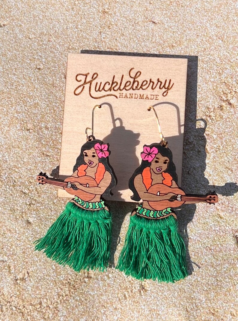 Hula Girl Macrame Earrings Etsy