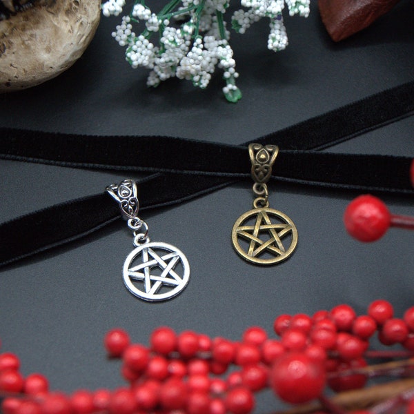 Choker PENTAGRAMM || Kette Wicca Wiccan Witch Witchy Hexe Gothic Gothicjewelry Festival Mittelalter Larp Magisch Magic Magical Samt Hexagram