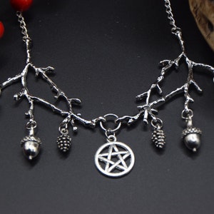 Branch necklace pentagram jewelry birthday mystical Wicca witch witchcraft Pagangoth Strega Larp Gothic medieval market shaman branch necklace B-day