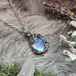 Necklace MERMAID TEAR || Medieval Larp Moon Wicca Wiccan Witch Witchy Witch Spell Pagan Pagangoth Gothic Goth Shaman Viking Pearl Leaf