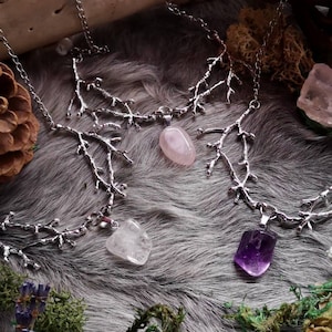 Branch chain DWARF TREASURE || Gemstones Wicca Wiccan Witch Witchy Witch Witchcraft Magic Pagan Pagangoth Gothic Goth Strega Medieval Amethyst