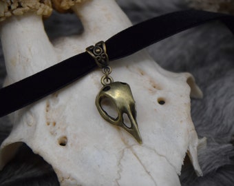 Choker RAVEN || Wicca Wiccan Witch Witchy Witch Larp Medieval Witchcraft Magic Magical Festival Birdskull Skull Gothic Pagan Pagangoth