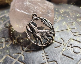 Pendant WOLF || Chain pendant Wicca Wiccan Witch Witch Witchy Pagan Pagangoth Gothic Goddess Leaves Medieval Larp Goth Strega Crafts