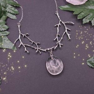Branch necklace rock crystal gemstone jewelry birthday girlfriend Wicca witch witchy witchcraft Pagan Pagangoth Gothic Goth medieval market