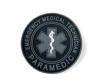 PVC Rubber Paramedic Medic Star of Life Hook Patch EMS Tactical Fastener Badge