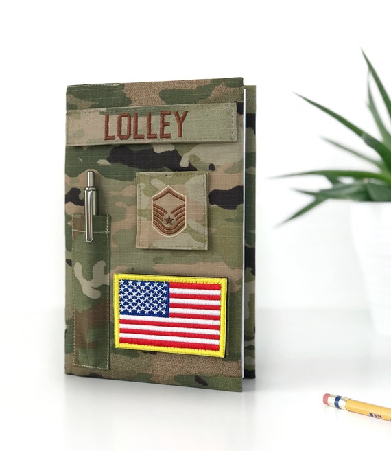 Book Cover for Military Personnel With Loop Tape for Name Tags