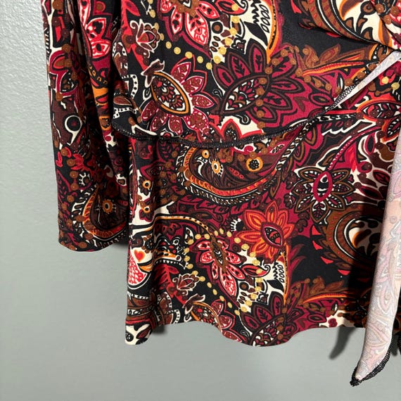 Bechamel Women's Vintage 1990s Boho Burgundy Pais… - image 4