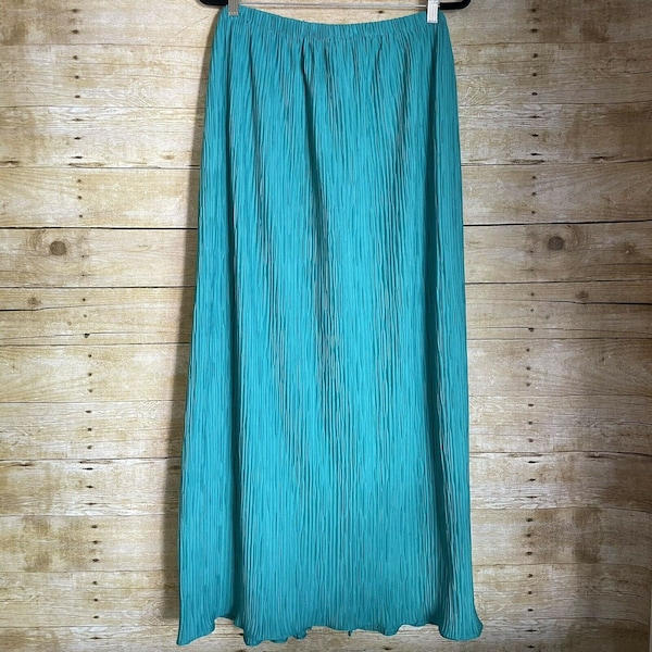 Lady Helene For Mister Jay Vintage 1970’s Green Pleated Maxi Skirt - Size 3X