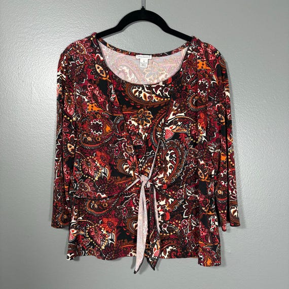 Bechamel Women's Vintage 1990s Boho Burgundy Pais… - image 1