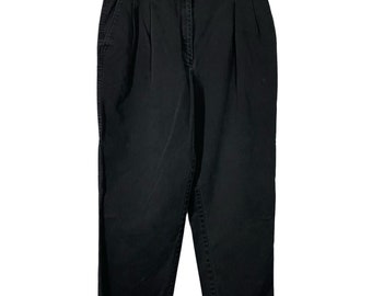 Lauren Ralph Lauren LRL Women's Vintage Black Chino Pants - Size 16 - Pleated