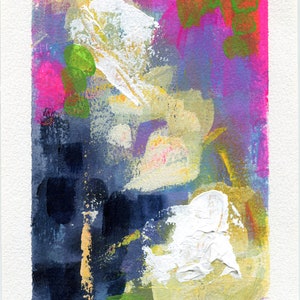 Abstract hand painted original mixed media painting 5x7, small wall gallery art, abstract wall art