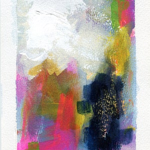 Abstract hand painted original mixed media painting 5x7, small wall gallery art, abstract wall art