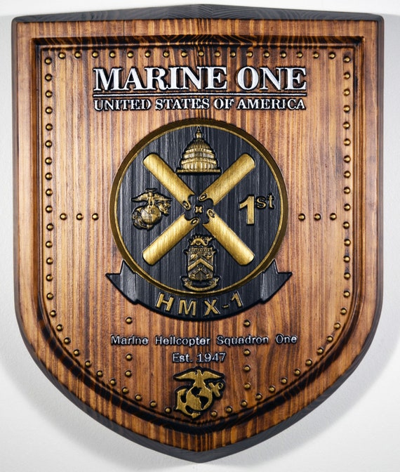 USMC HMX-1, Marine Helicopter Squadron One, 3d Wood Carving