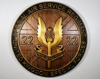 Special Air Service (SAS) Emblem Java Gold Unit Plaque