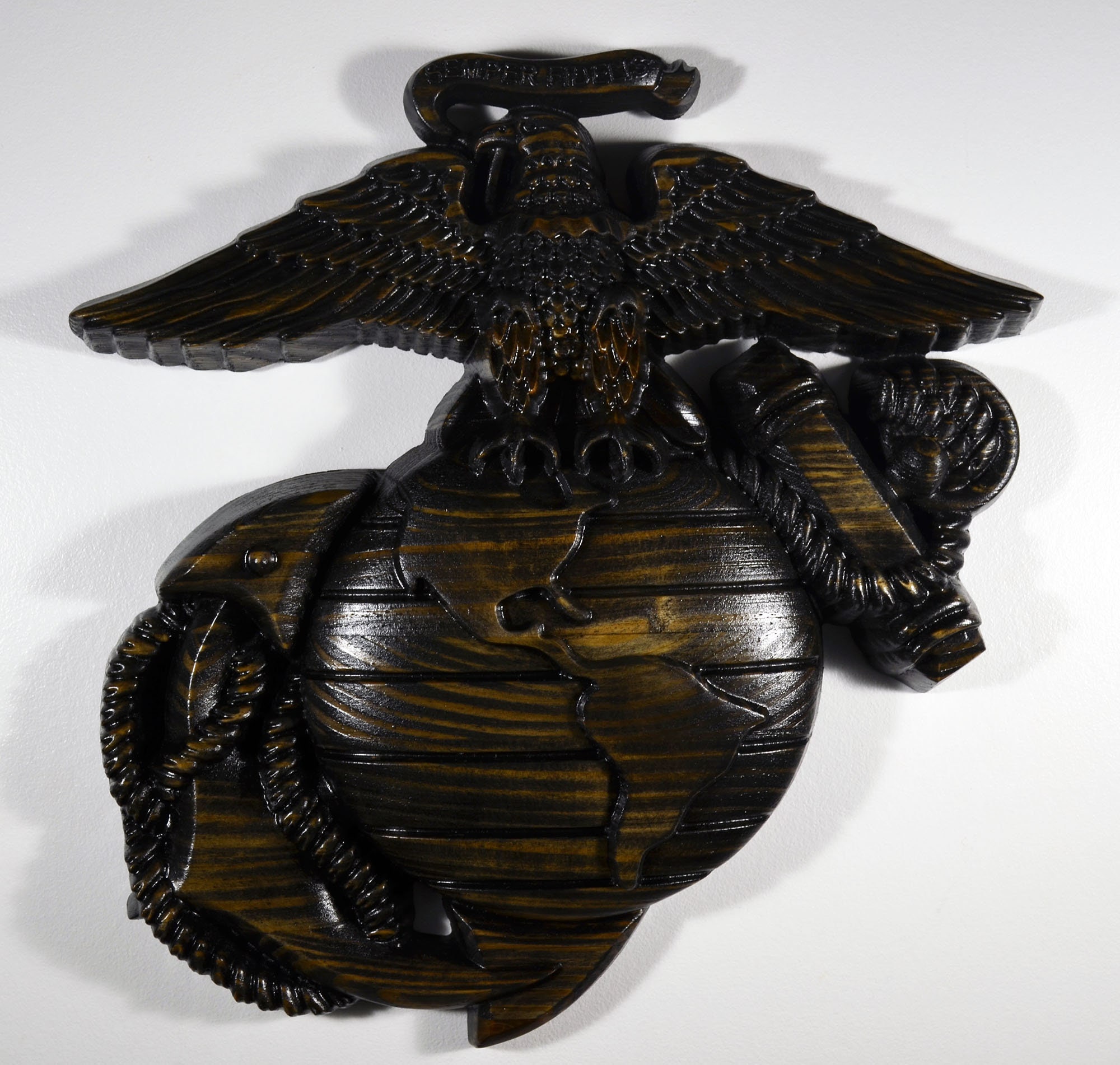 USMC Eagle Globe Anchor Black, Marine Corps, EGA, military plaque