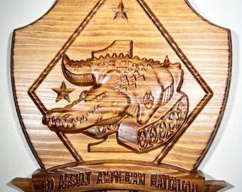 USMC 3rd Assault Amphibian Battalion 12" Military Unit Plaque