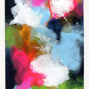 Abstract hand painted original acrylic painting 5x7, small wall gallery art, abstract wall art
