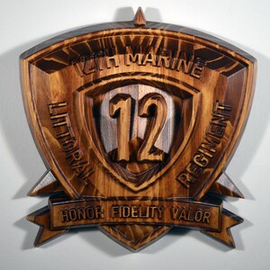 USMC 12th Marine Littoral College, 12-Zoll-Militärplakette