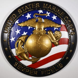 EGA US Flag Marine Corps Marines&#39; hymne geschilderde militaire plaquette