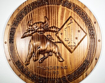 USMC 3rd Battalion 1st Marines 12" Military Unit Plaque