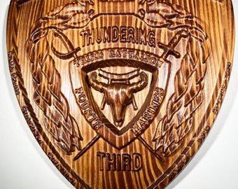 USMC 3rd Battalion 4th Marine 12" Military Unit Plaque