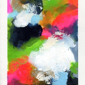 Abstract hand painted original mixed media painting 5x7, small wall gallery art, abstract wall art