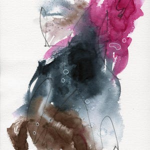 Abstrakte original Aquarell Malerei 23x30, Original Aquarell Gemälde, Wohnzimmer Wand Kunst