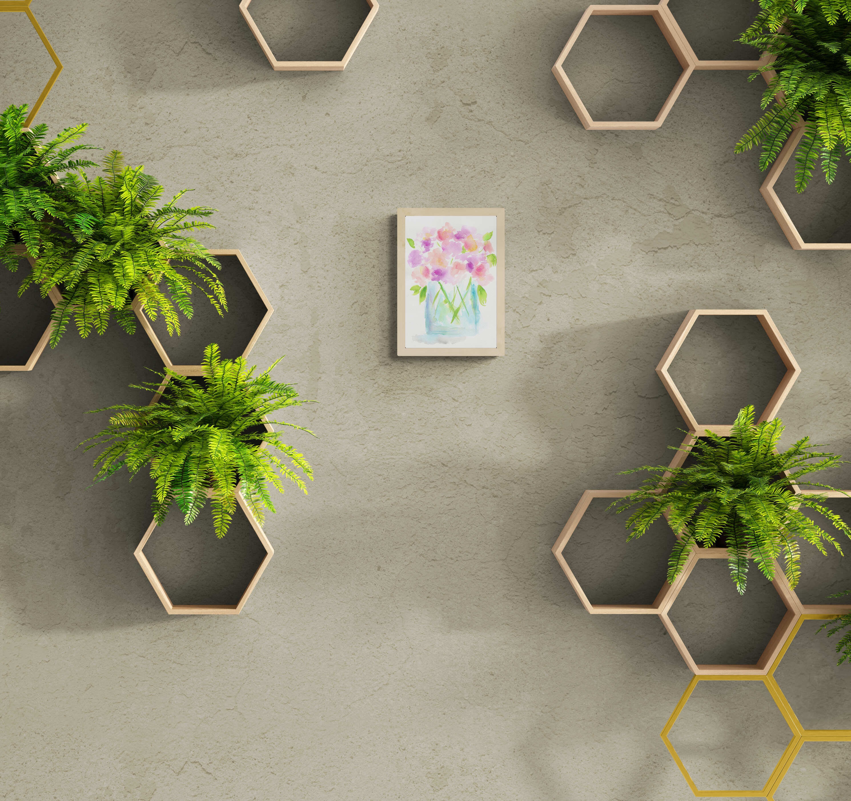 花瓶に入ったスイートピーの花の水彩画 9x12、紙に手描きされた