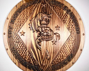 USMC 1st Battalion 4th Marine 12" Unit Plaque