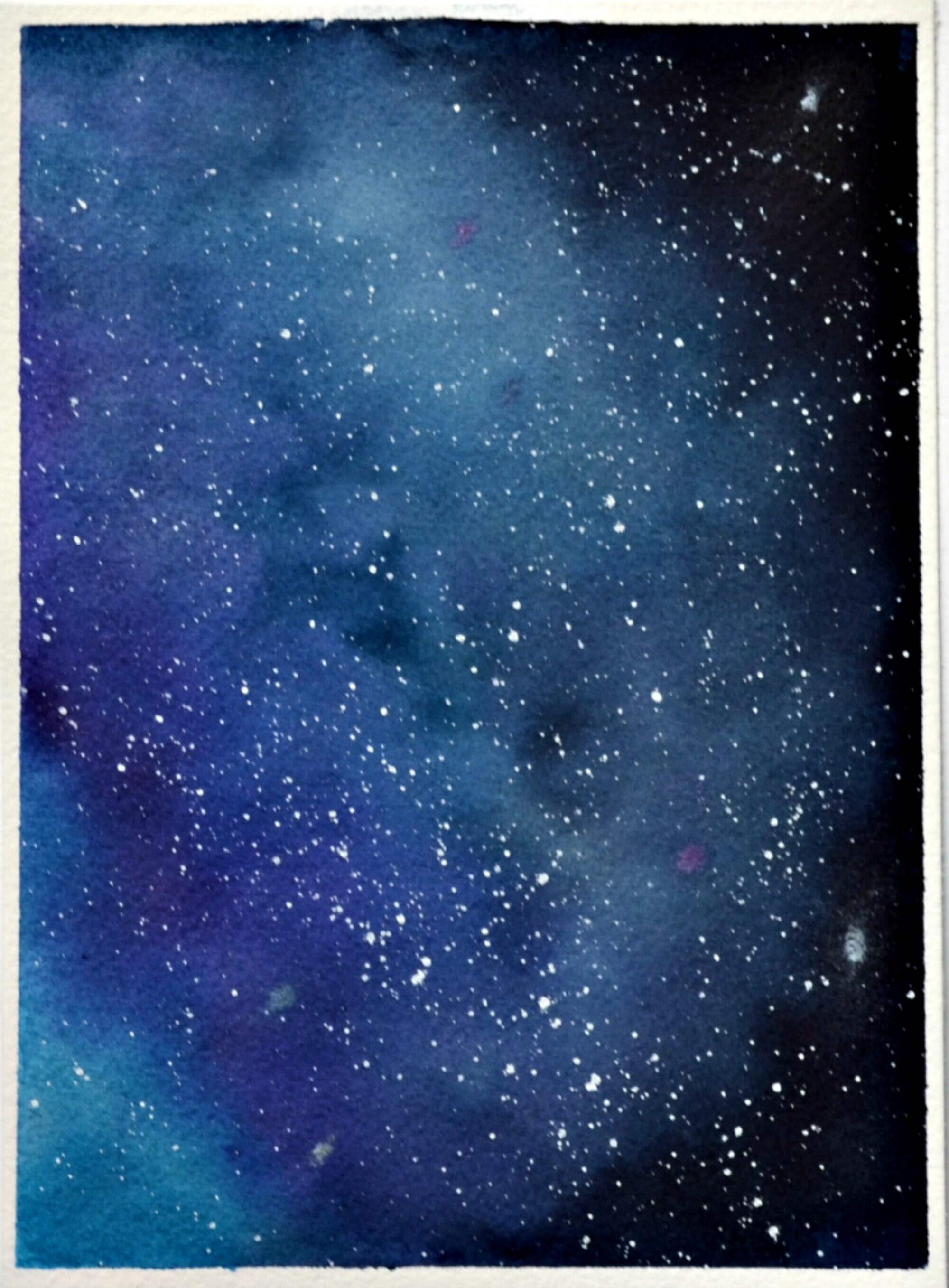 Galaxy watercolor painting set of 4 nebula artwork universe Etsy